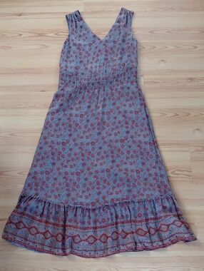 Floral Silk Maxi Dress- Size 6